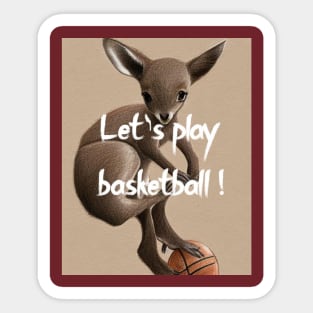Kangaroo Let's play basketball Sticker